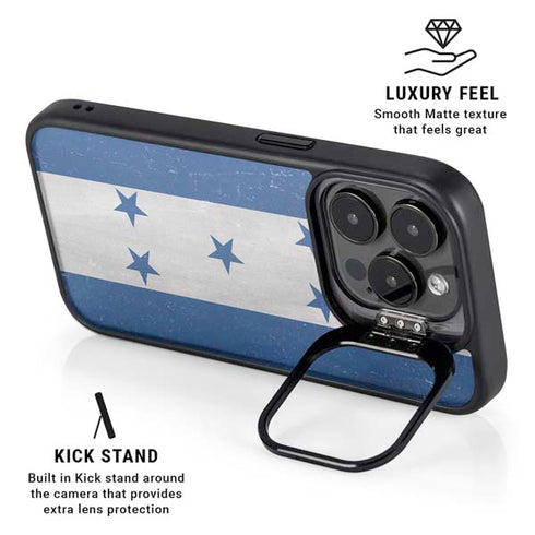 Honduras Flag Distressed iPhone 16 Pro Kickstand Case